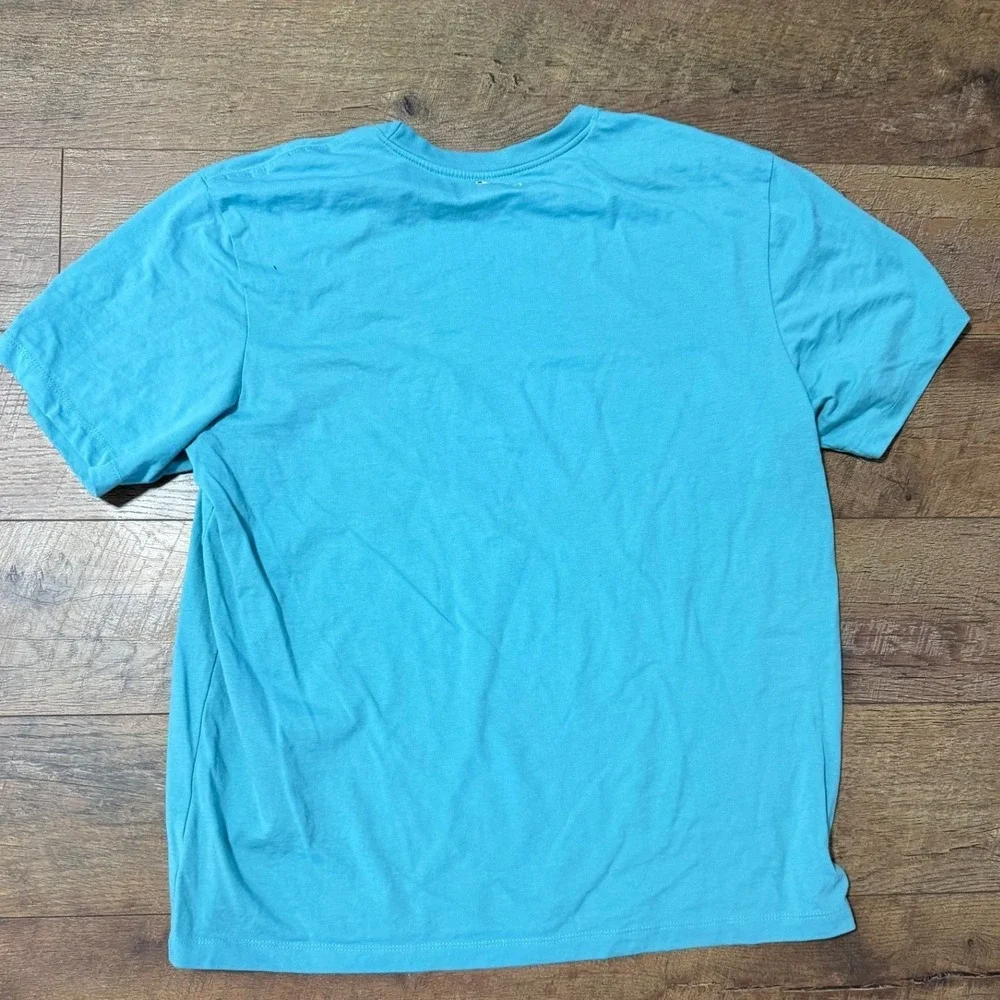 Champion Mens T-Shirt Large Light Blue Short Sleeve Crew Neck Cotton Tee Logo - Picture 5 of 7